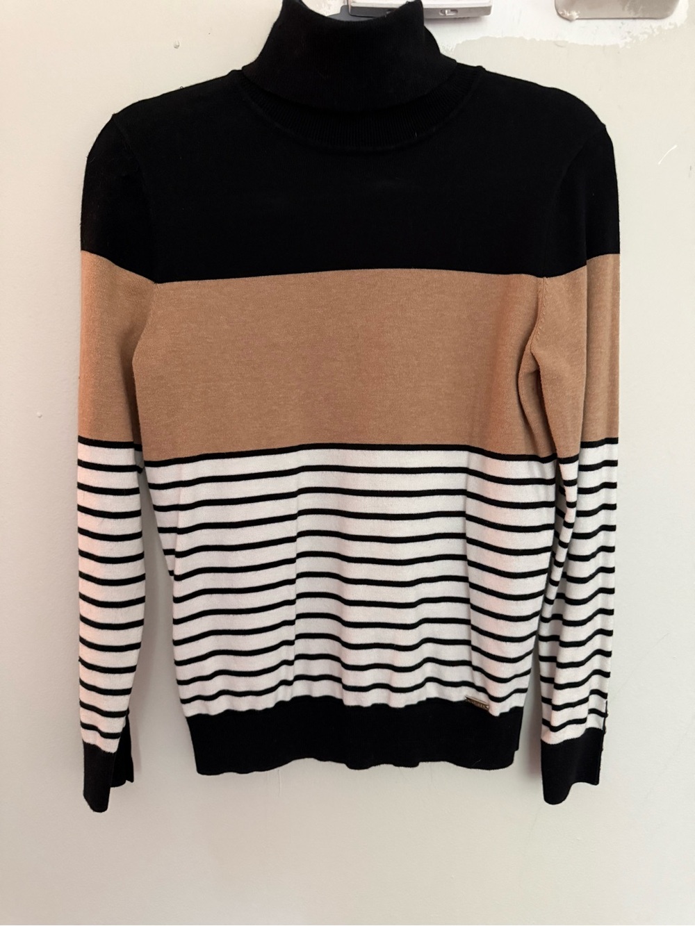 Tommy Hilfiger Colorblock Striped Turtleneck Sweater Size Small